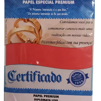 Papel Vermelho Diplomata/liso/offset 180g A4 - 50 Fls