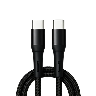 Cabo Usb-c P/ Usb-c Nylon 1m Preto - Carregador Rápido - Preto