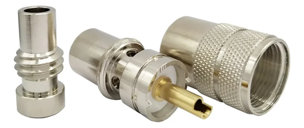 Imagem 4 de 5 do produto Conector Uhf Macho P/ Solda C/ Redutor – Kit C/ 10 Unid