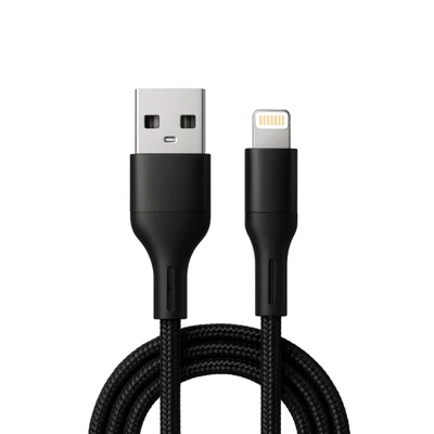 Cabo Carregador Para Iphone Nylon Trançado 1m Preto