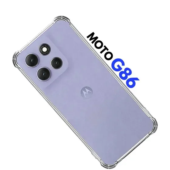 Imagem 3 de 5 do produto Kit Para Moto G86 | Capa Tpu Anti Choque + Película Frontal 3d De Vidro Temperado