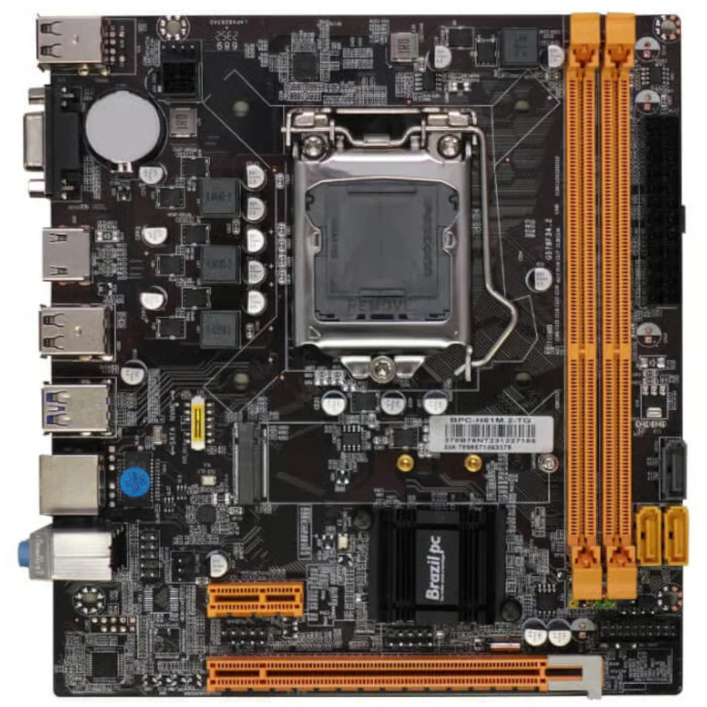 Placa Mae Intel H61 - Brazil PC - LGA 1155 - Ddr3 - Bpc-h61m.2-tg 10/100/1000 M-atx Placa Mae Intel H61 - Brazil PC - LGA 1155 - Ddr3 - Bpc-h61m.2-tg 10/100/1000 M-atx