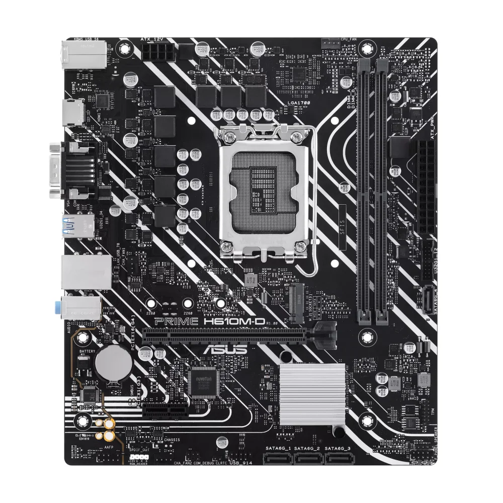 Placa Mãe  Intel H610m-d LGA  1700 Micro-atx Ddr5 PCie 4.0 Slot M.2 Realtek 1 Gb Ethernet HDMI Vga Usb 3.2 Gen 1 Sata 6 G 4