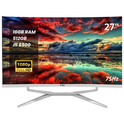 Computador Curvo 27" All In One 512gb i5, 16gb Ram Ddr3, 75hz, 5ms, Hd-mi