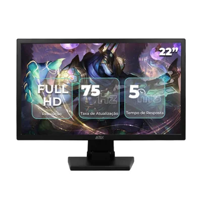 Monitor 22 Pol Tela Touchscreen LED Fhd, 75hz 5ms, HDMI Vga Usb, Para Pdv E Escritório