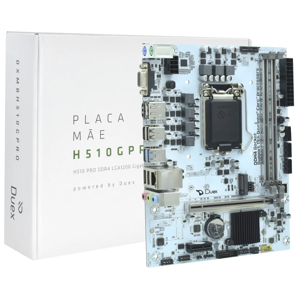Placa-Mãe Duex Dx H510 Pro, LGA 1200, M.2, DDR4, LAN, HDMI, VGA, DP - DXMBH510GPRO 4