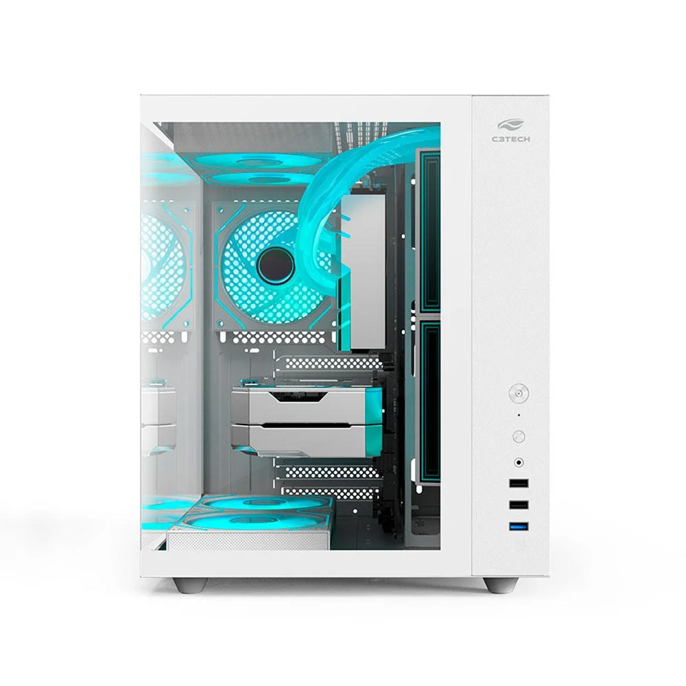 Imagem 4 de 5 do produto Gabinete Gamer C3tech Aquarius Mt-g920wh Sem Fonte Branco