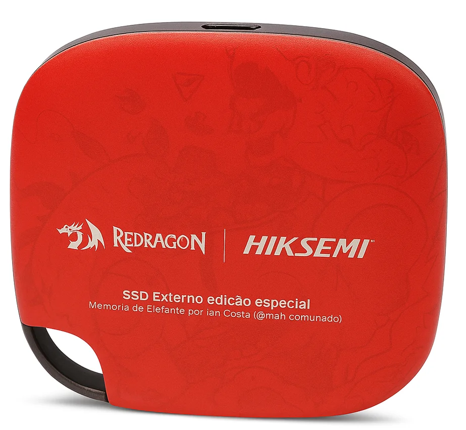 Imagem 2 de 4 do produto SSD Externo Hiksemi, Edição Especial, Memória De Elefante, Redragon, 512gb, Gd802