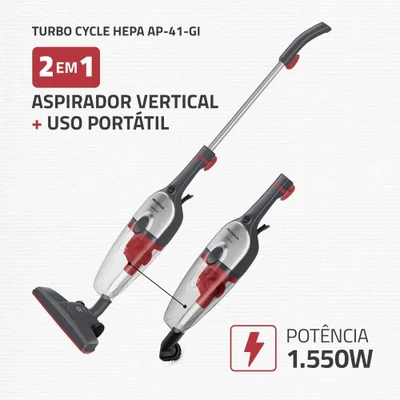 Aspirador De Pó Vertical Mondial Turbo Cinza Com Inox 110v — foto 3