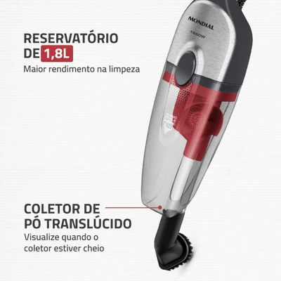 Aspirador De Pó Vertical Mondial Turbo Cinza Com Inox 110v — foto 5