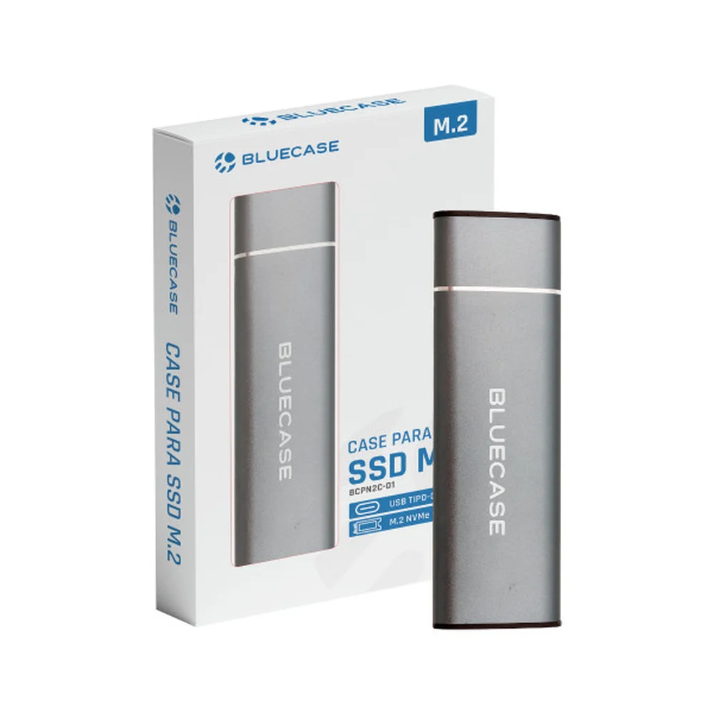 Case Para SSD Bluecase M.2 Nvme  PCi-e Cinza Usb-c  10gb/s