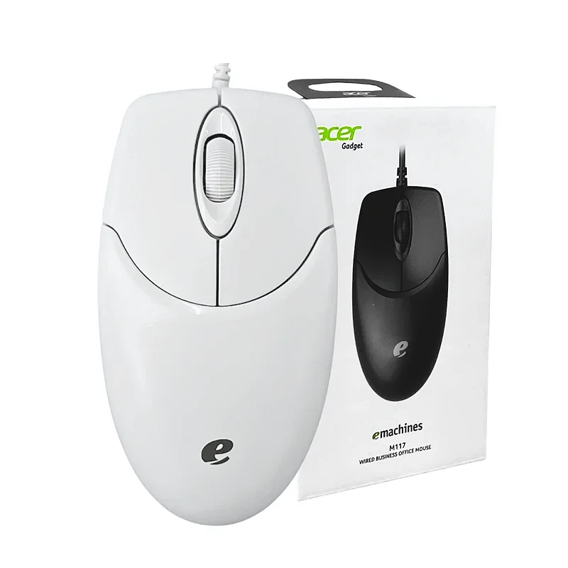 Imagem 1 de 3 do produto Mouse Optico Para Computador Modelo Acer M117 Com Fio Usb White Cor:branco