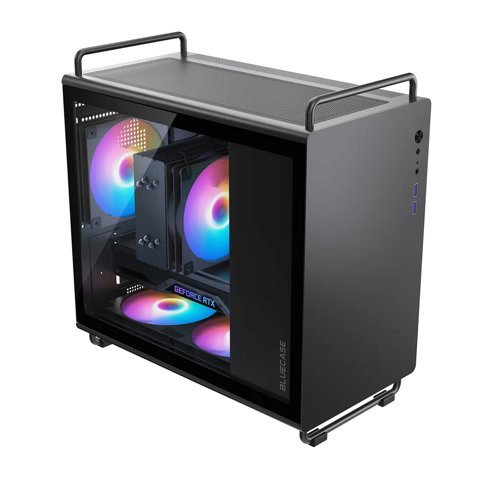 Imagem 2 de 5 do produto Gabinete Gamer Bg-056 Tiny Pro Preto Bluecase Vidro