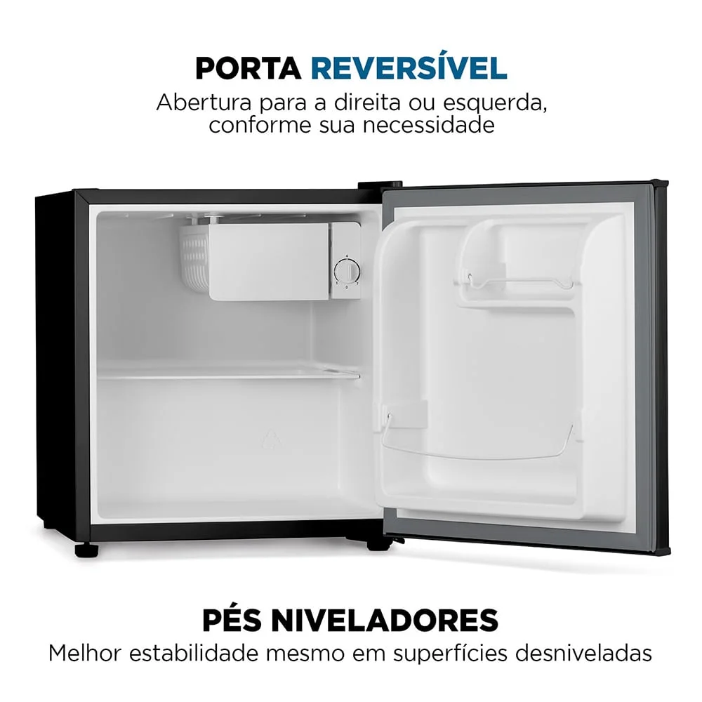 Imagem 3 de 5 do produto Frigobar Mondial 46l Porta Reversível Preto Fgb-01-b50 220v
