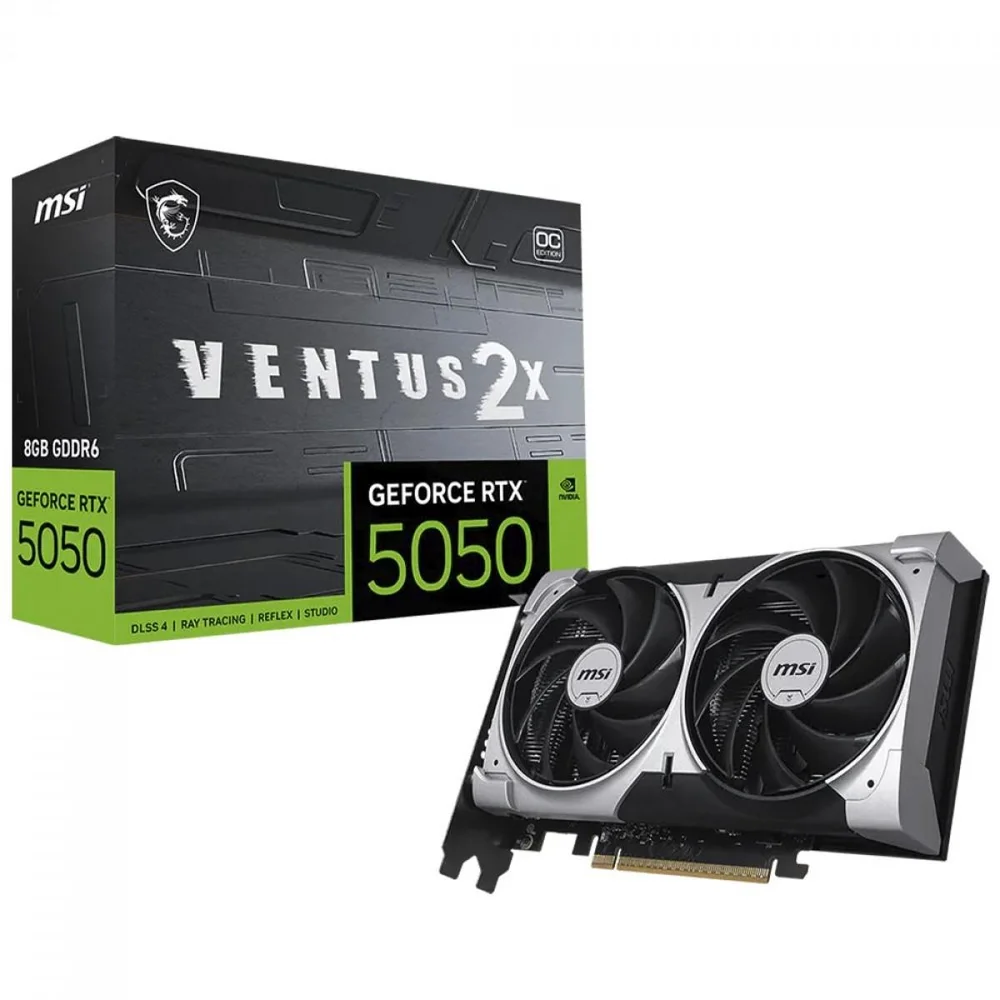 Placa De Vídeo Msi Nvidia Geforce RTX 5050 Ventus 2x Oc, 8GB, Gddr6, Dlss, Ray Tracing, 912-v538-010