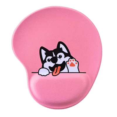 Mousepad Ergonômico Estampado Cachorro Rosto Rosa –liongames
