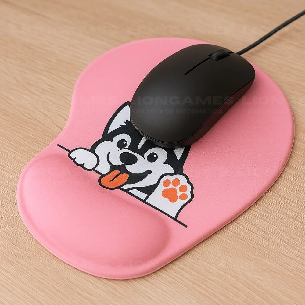 Imagem 4 de 4 do produto Mousepad Ergonômico Estampado Cachorro Rosto Rosa –liongames