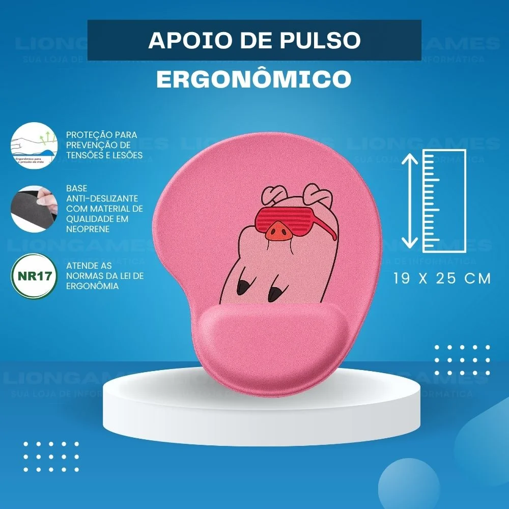 Mousepad Ergonômico Estampado Porco Dance Rosa – Liongames Mousepad Ergonômico Estampado Porco Dance Rosa – Liongames