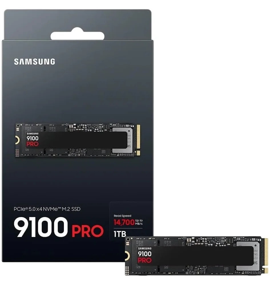 SSD M.2 Nvme Gen5 1TB 14.700mb/s Samsung 9100 Pro 1TB PC / Ps5 / Playstation 5 SSD PCie 5.0 Gen 5 - Mz-vap1t0bam