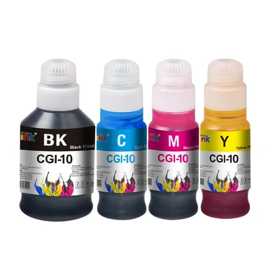 Kit Tinta Refil Compatível Canon Gi-10 4 Cores Cmyk | Gi10 | Gl 10 | 6010 | 7010 | Star Ink