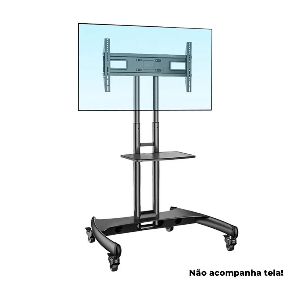 Imagem 4 de 4 do produto Suporte Pedestal Tv 32 A  75’’, Altura Ajustável, Rodízios, Aço Reforçado, Eventos, Apresentação