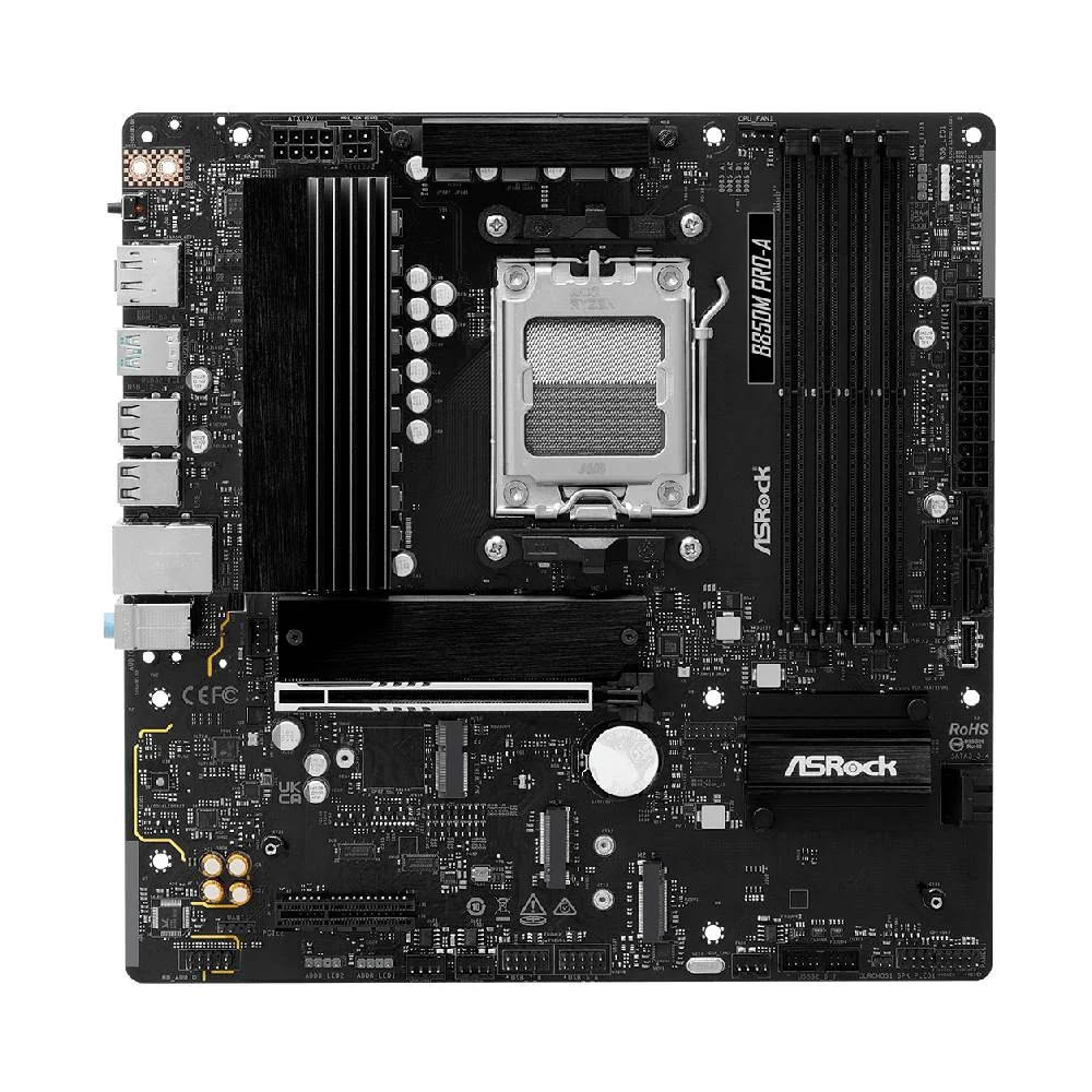 Placa Mãe Asrock B850m Pro-a Am5 4xDDR5 Chipset B850 Matx Placa Mãe Asrock B850m Pro-a Am5 4xDDR5 Chipset B850 Matx
