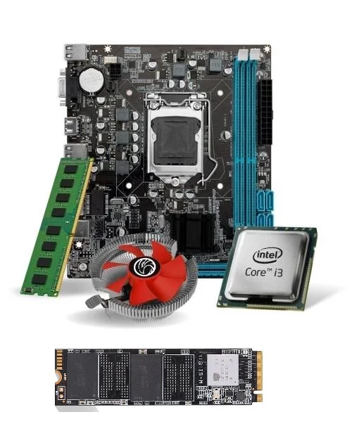 Kit Pl Mãe H110 + Proc. i3 6100 + Mem. 8GB Ddr4 + Cooler+ M.2 256gb