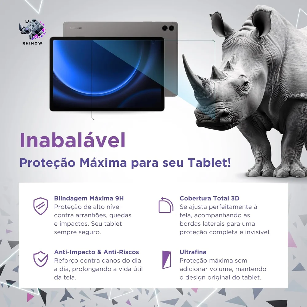 Imagem 4 de 5 do produto Película De Vidro Temperado Para Galaxy Tab S10+ Plus, 12.4"