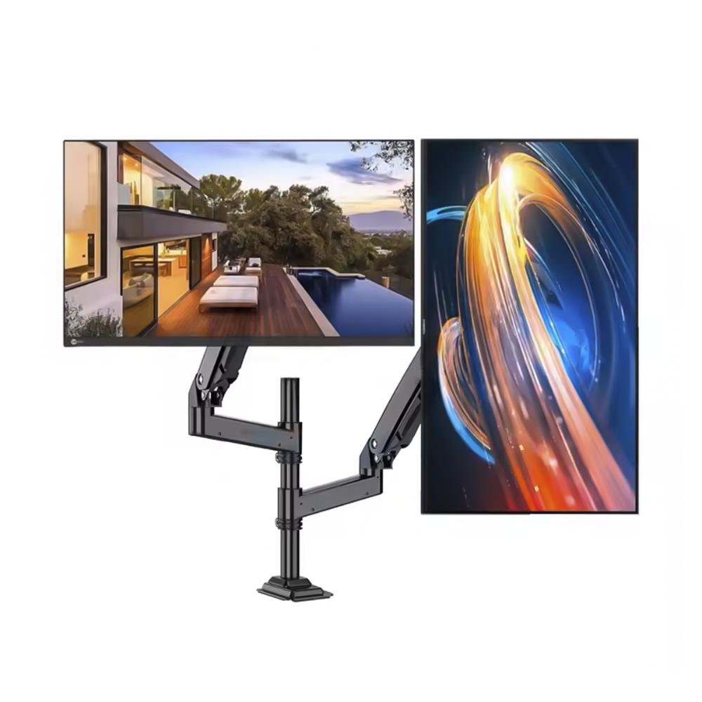 Suporte Duplo Para Monitor 17" A 27",  Pistão A Gás, Ergonômico, Reforçado