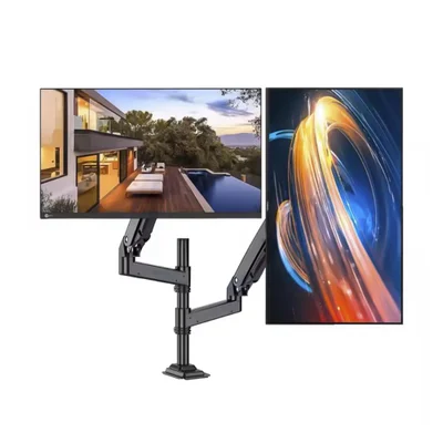 Suporte Duplo Para Monitor 17" A 27",  Pistão A Gás, Ergonômico, Reforçado