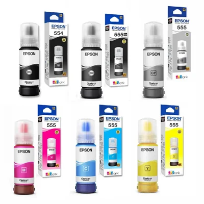 Kit 6 Refil 555 / 554 Epson Ecotank Original L8160/l8180 6 Cores T554 E T555