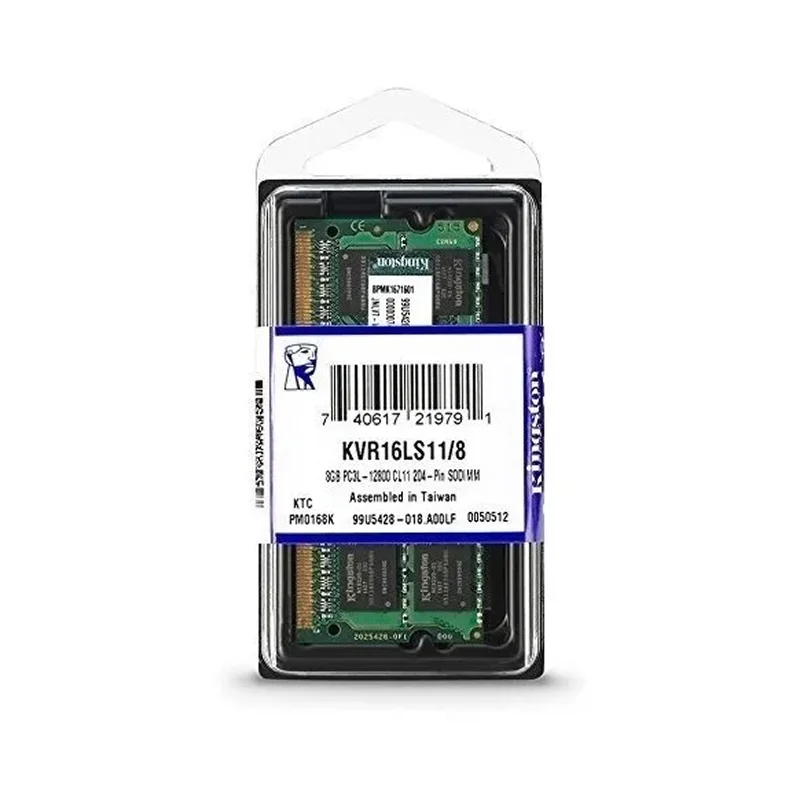 Memória Ram Kingston 8GB Ddr3l 1600mhz Kvr16ls11/8 1.35v So-dimm – Notebook