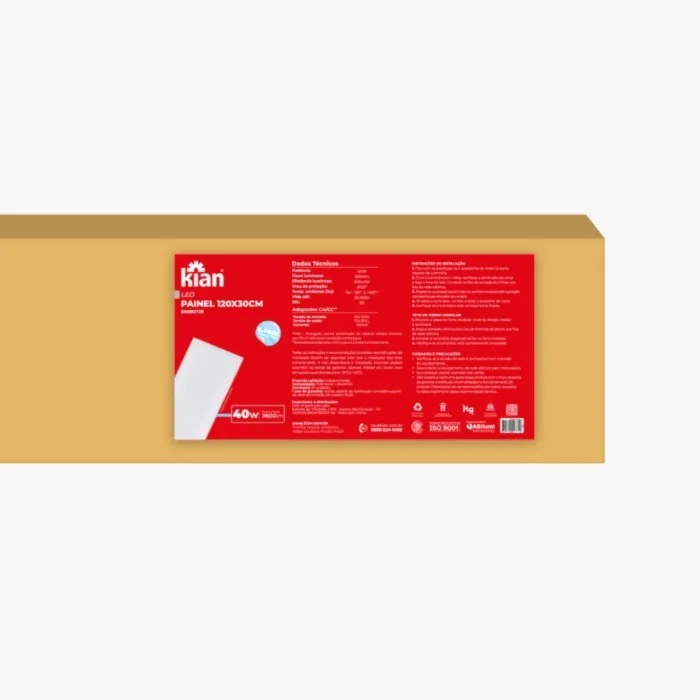 Imagem 3 de 3 do produto Painel LED Sobrepor 40w Retangular 30x120 Cm Kian