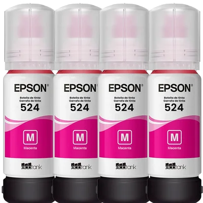 Kit Tinta Impressora T524 L6580 L15150 L15160 4 Magenta