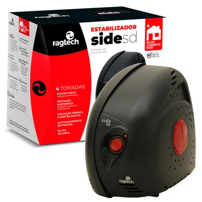 Estabilizador Ragtech Side Sd 700va, SSD 700, (ideal Para Eletrônicos E Eletrodomésticos Em Geral) 4 Tomadas, Entrada Bivolt Automático, Saida 115v - 20ssd5416