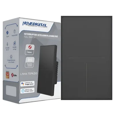 Interruptor Inteligente Zigbee Novadigital 3 Teclas Botões Full Switch Topázio Tuya Smart Life Compatível Alexa Google