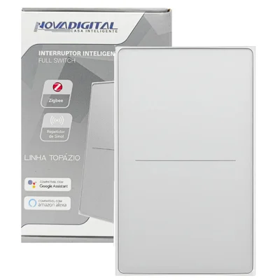 Interruptor Inteligente Zigbee Novadigital 2 Botões Teclas Full Switch Topázio Tuya Smart Life Compatível Alexa Google