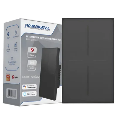 Interruptor Inteligente Zigbee Novadigital 4 Teclas Botões Full Switch Topázio Tuya Smart Life Compatível Alexa Google