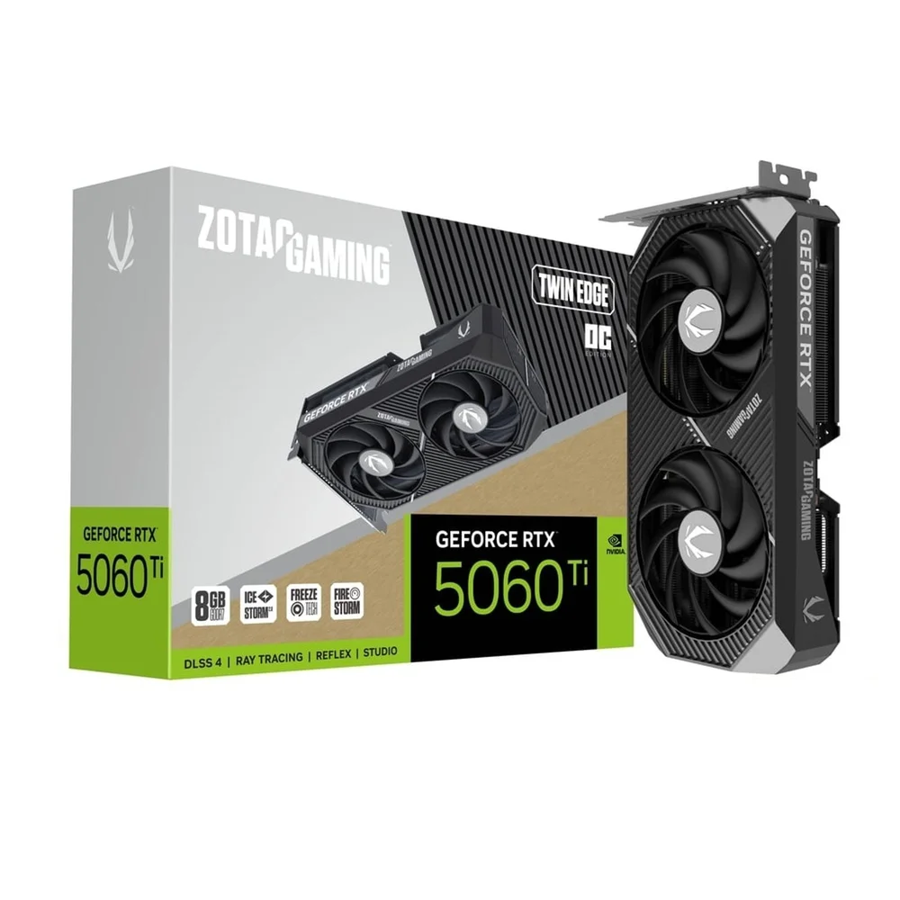 Placa De Video Zotac Gaming Geforce RTX 5060 Ti Twin Edge Oc 8GB Gddr7 128 Bits Zt-b50610h-10m Placa De Video Zotac Gaming Geforce RTX 5060 Ti Twin Edge Oc 8GB Gddr7 128 Bits Zt-b50610h-10m