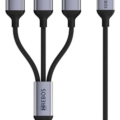 Cabo Adaptador / Hub Usb Hrebos Premium 3 Em 1