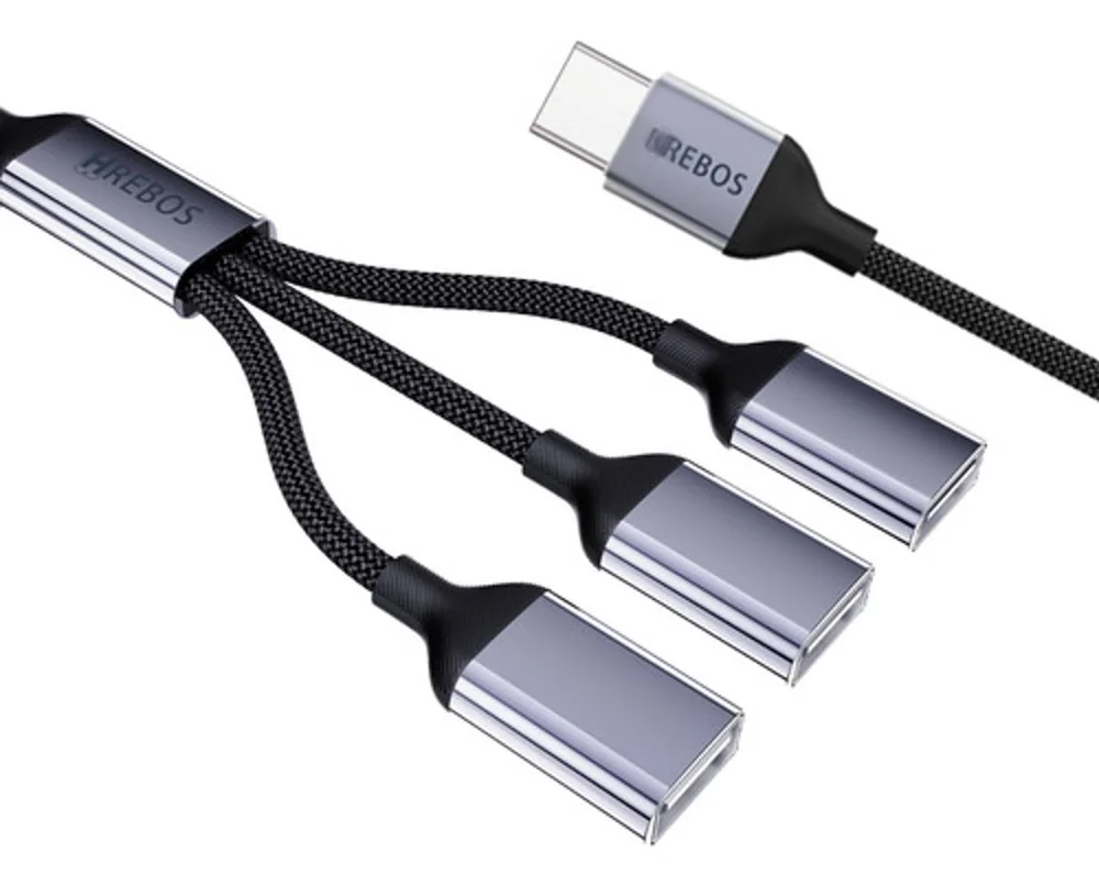 Imagem 3 de 4 do produto Cabo Adaptador / Hub Usb Hrebos Premium 3 Em 1