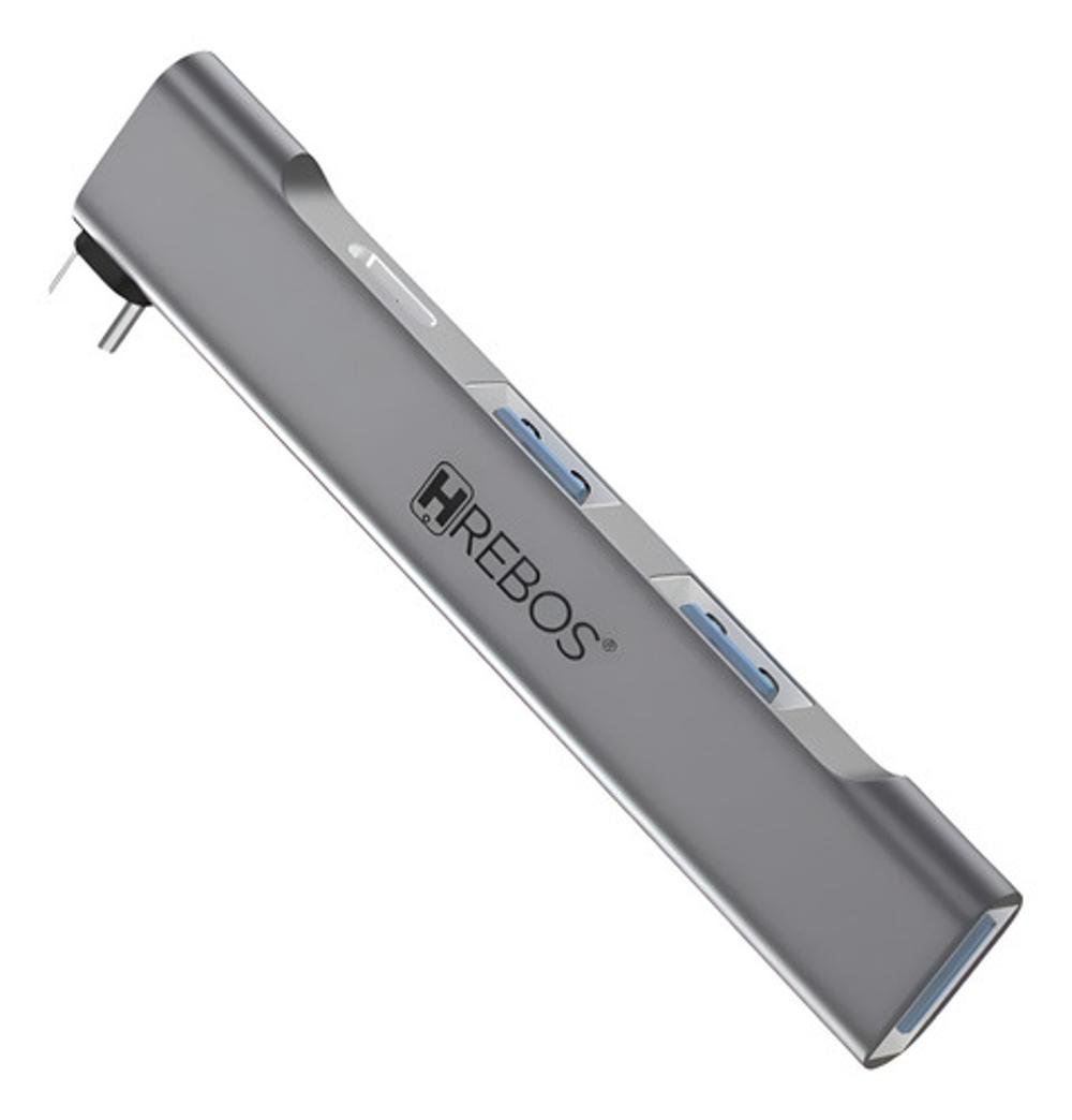 Adaptador Hub Usb Tipo C 3.0 Extensor 4 Portas Premium Prateado