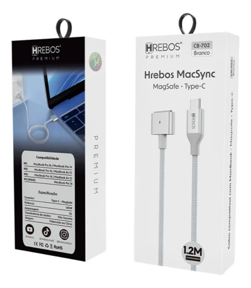 Imagem 2 de 5 do produto Cabo Premium Macsync Macbook Air/pro 1.2 Metros
