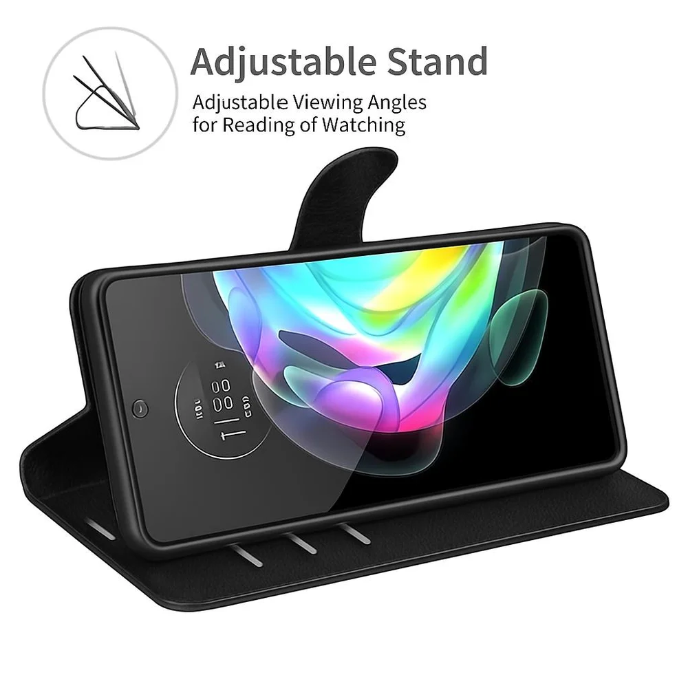 Imagem 4 de 5 do produto Capa Capinha Carteira Para Motorola Moto G56 5g Flip Preta