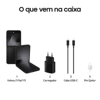 Celular Samsung Galaxy Z Flip7 Fe, 128 GB, 8 GB Ram, 6.7”, Câmera Dupla De 50mp, Galaxy Ai Preto 14