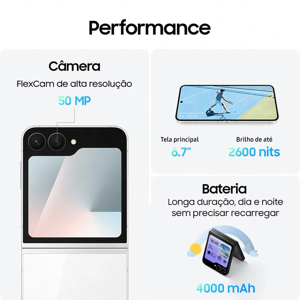 Celular Samsung Galaxy Z Flip7 Fe, 128 GB, 8 GB Ram, 6.7”, Câmera Dupla De 50mp, Galaxy Ai Preto 8