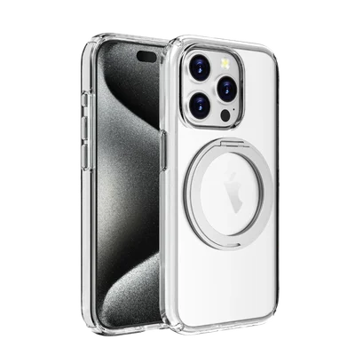 Ultra Case Pro Suporte Crystal Magsafe Iph 16 Pro Amet Cor:crystal Suporte Prata