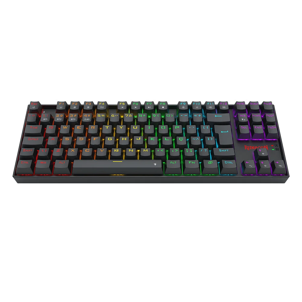 Imagem 5 de 5 do produto Teclado Mecanico Gamer Redragon Kumara Elite Rainbow, Wireless, Switch Brown, Preto - K552-KRS