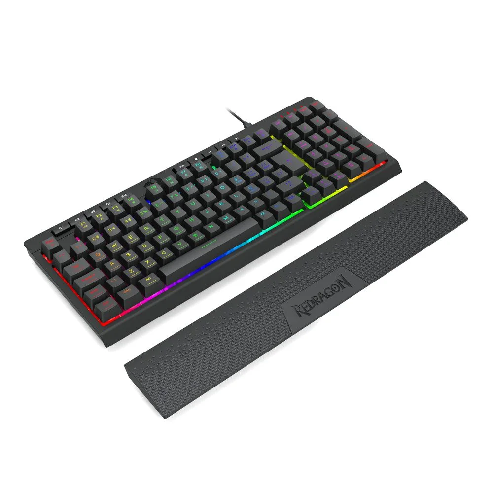 Teclado  Usb Gamer Shiva 98 RGB Redragon Abnt2 Preto - K515-RGB Pt