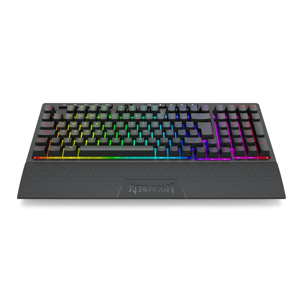 Teclado  Usb Gamer Shiva 98 RGB Redragon Abnt2 Preto - K515-RGB Pt